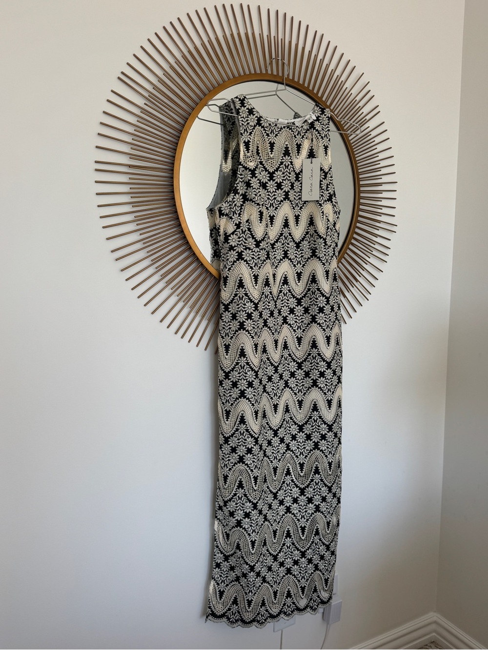 NYT Cara Cara Dress | Black & White Scallop Eyelet | Size S